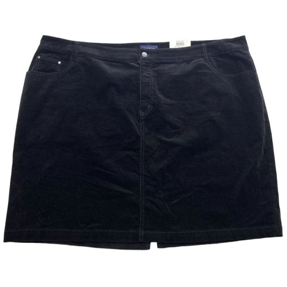 Charter Club Pencil Skirt Women's 22W 3X‎ Black TUMMY CONTROL Soft Stretchy Cord